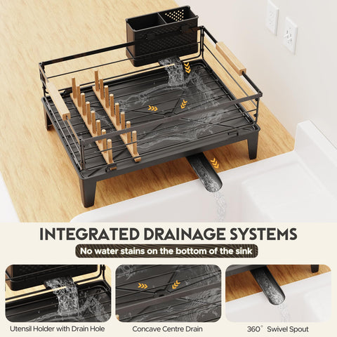 JYPS rustproof dish rack highlighting anti-rust coating and sturdy frame