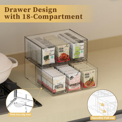 Jywantful clear drawer storage with dividers enhances cabinet visibility and item access