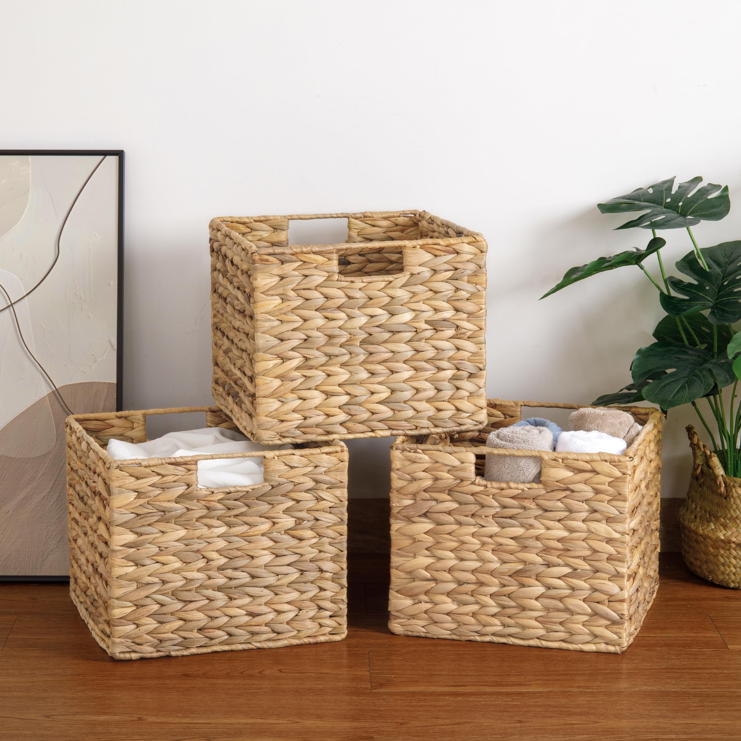 JYXIN rustic seagrass cube accenting room decor while organizing essentials