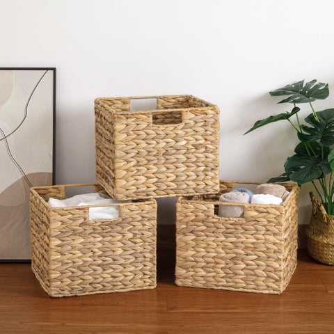 JYXIN rustic seagrass cube accenting room decor while organizing essentials