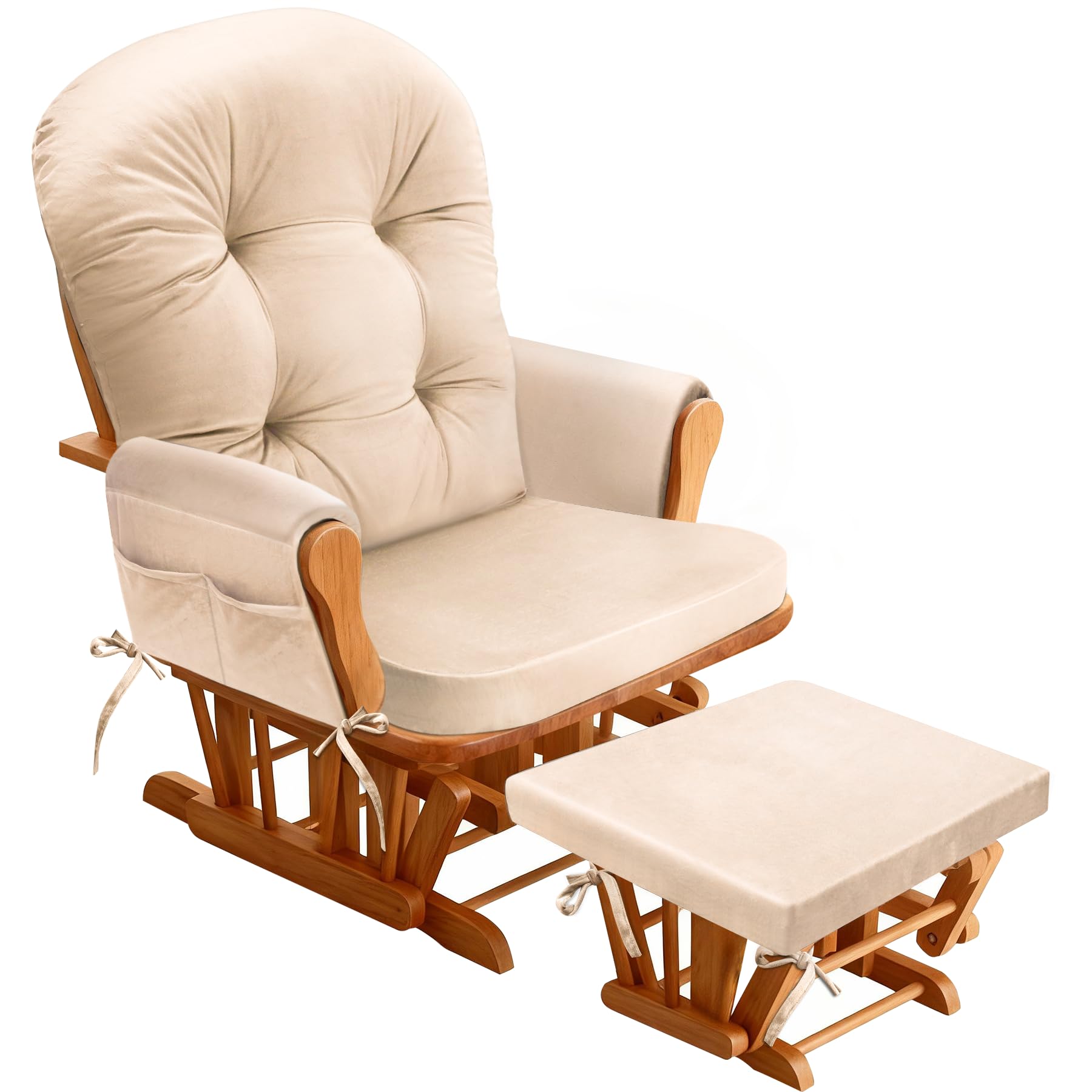 JZHLLA back cushion for glider rocker in beige enhances back support