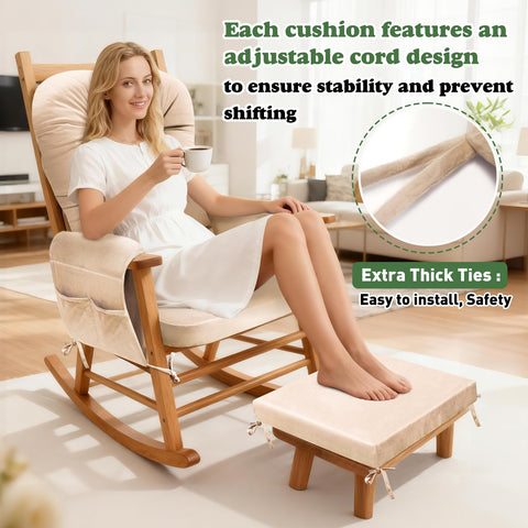 JZHLLA ottoman cushion in beige provides a stable footrest