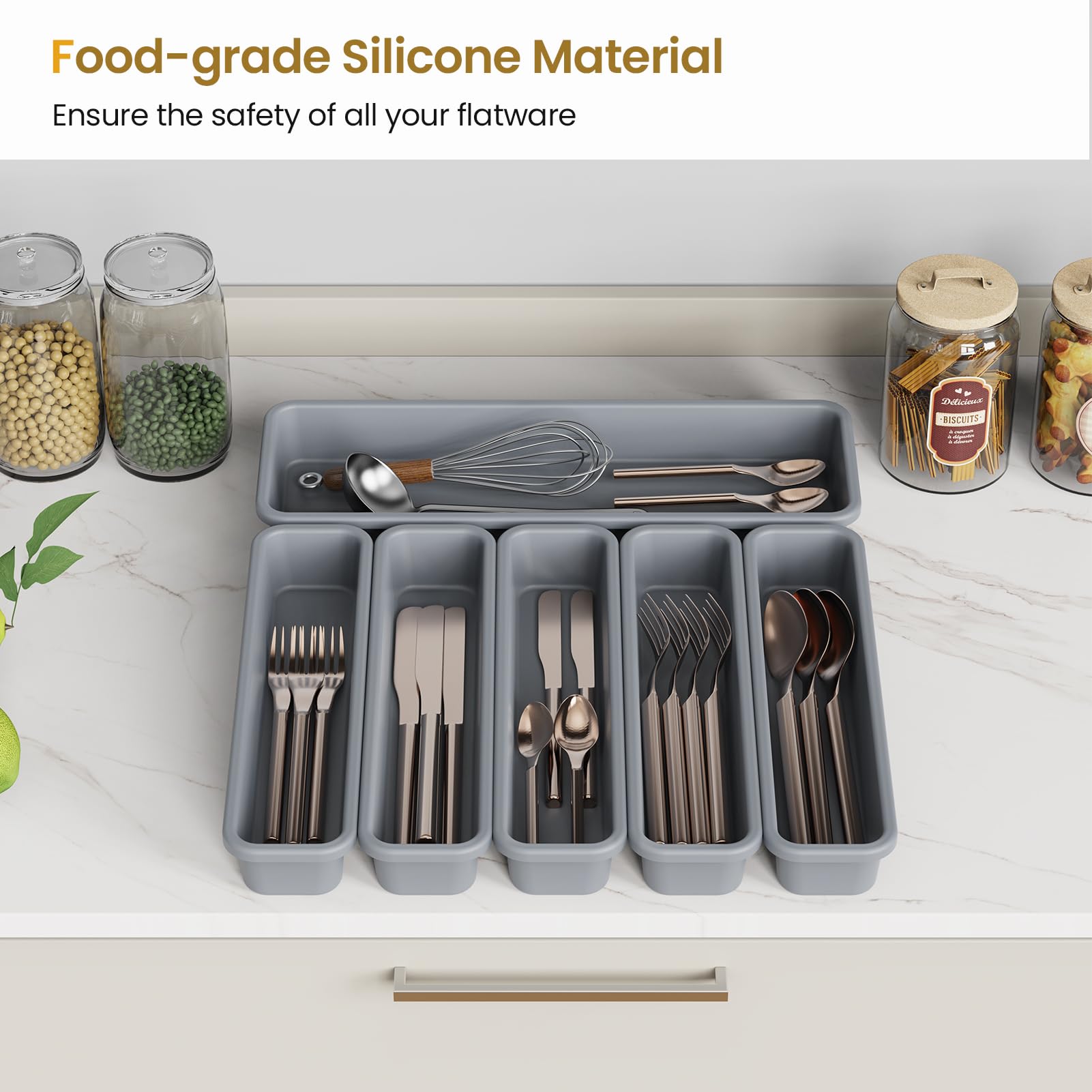 K KORKUAN silicone drawer organizer DIY combination enables flexible, space-saving configurations