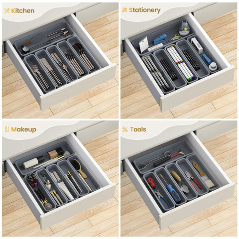 K KORKUAN silicone drawer organizer soft-material protects tableware from scratches