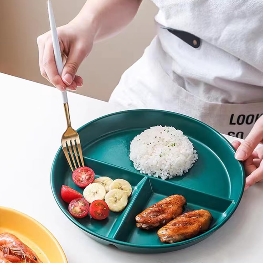 K Y KANGYUN three-compartment plate illustrating portion control design.