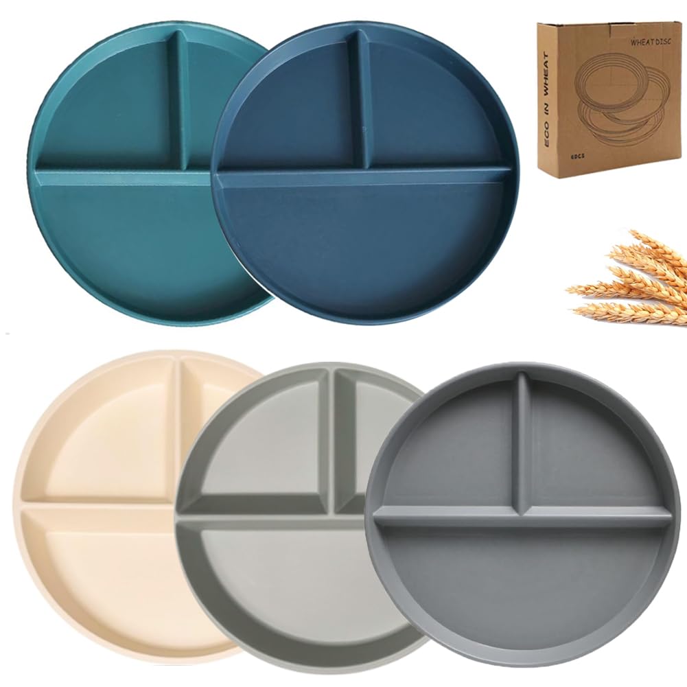 K Y KANGYUN 5-piece divided plate set on table, sturdy and practical.