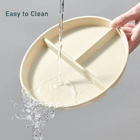 K Y KANGYUN grey wheat-straw plate, durable and stackable.