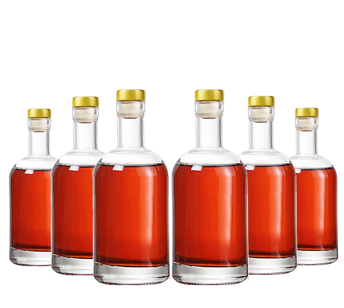 Kaachli clear glass bottle with cork stopper for wine storage and beverages