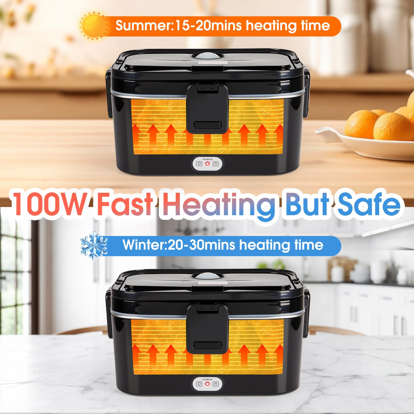 Kabbas 1.8L lunch box containers demonstrating dual compartments for flexible meals.