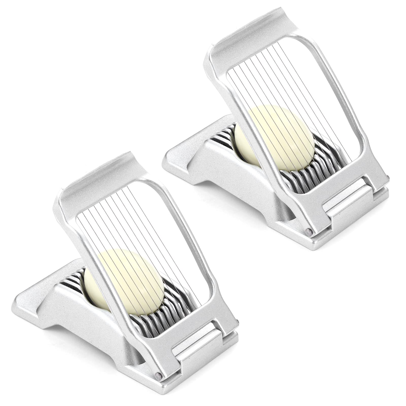 KABUDA egg slicer 2-pack with a durable, stable aluminum base.