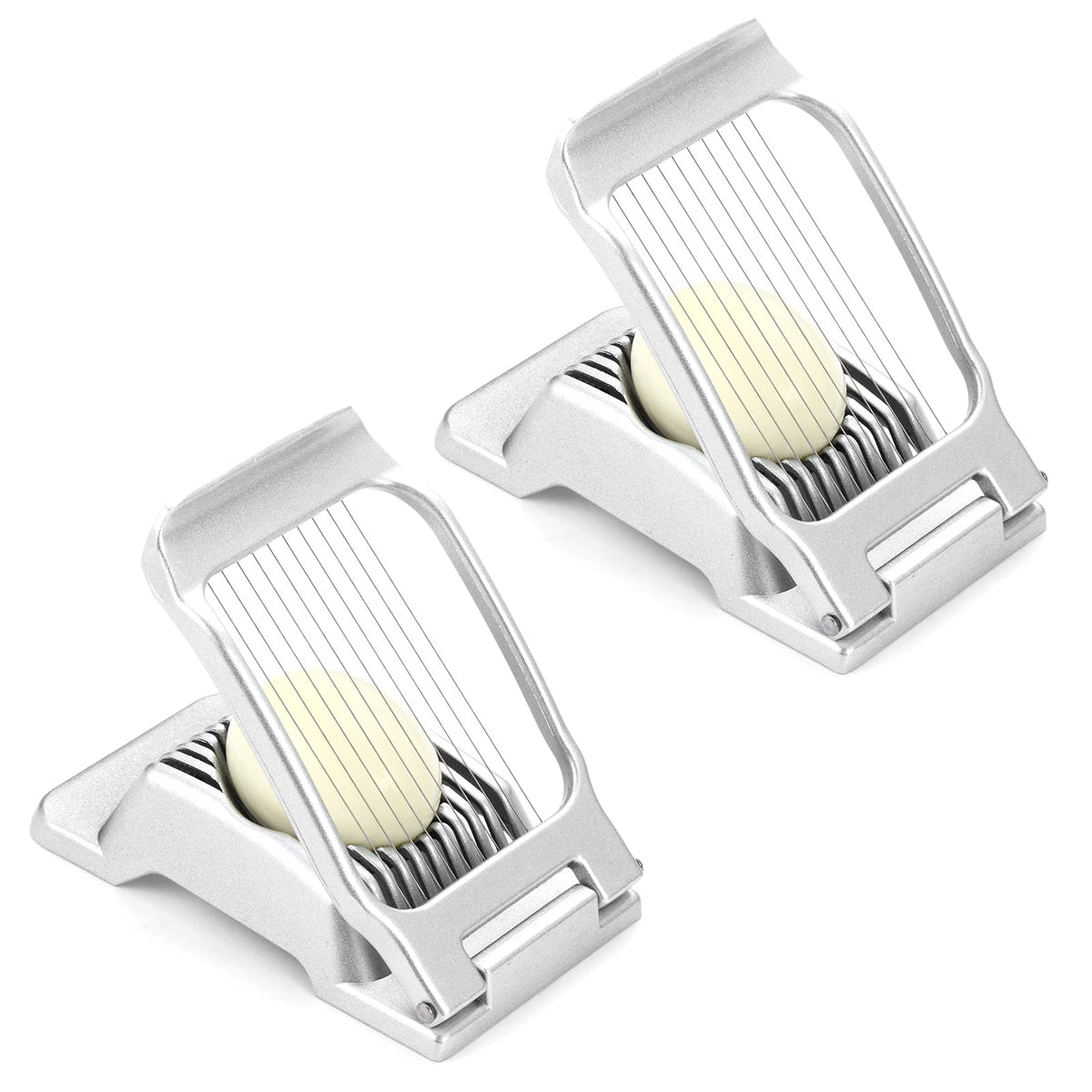 KABUDA egg slicer 2-pack with a durable, stable aluminum base.