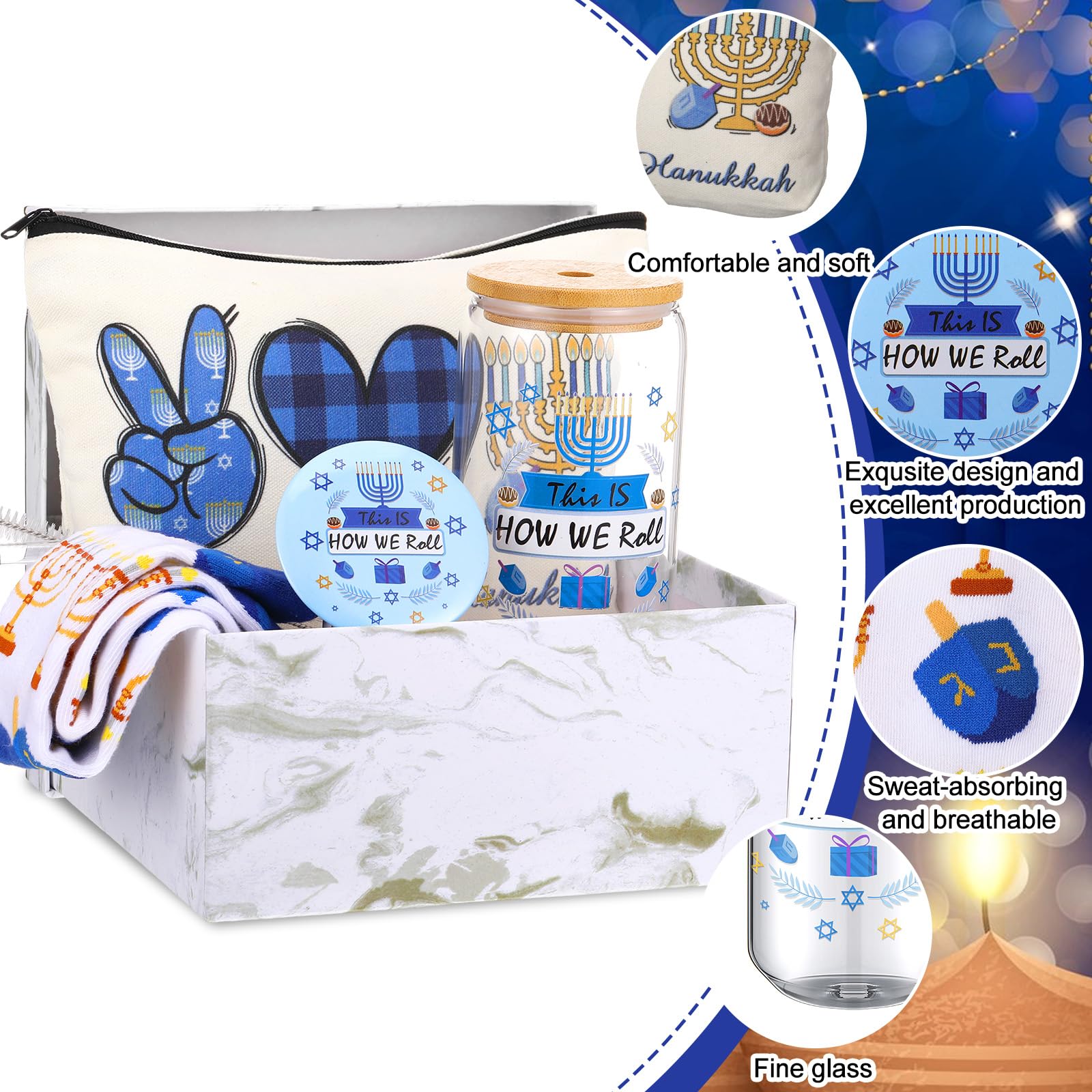 Kacctyen Hanukkah pocket mirror, compact and sturdy