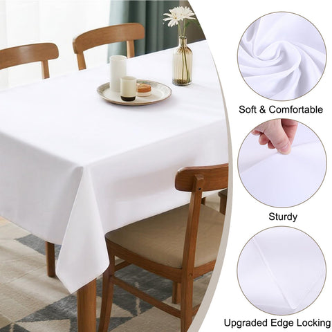 Kachanaa seamless rectangle fit demonstrates clean lines on a 6-8 ft table.