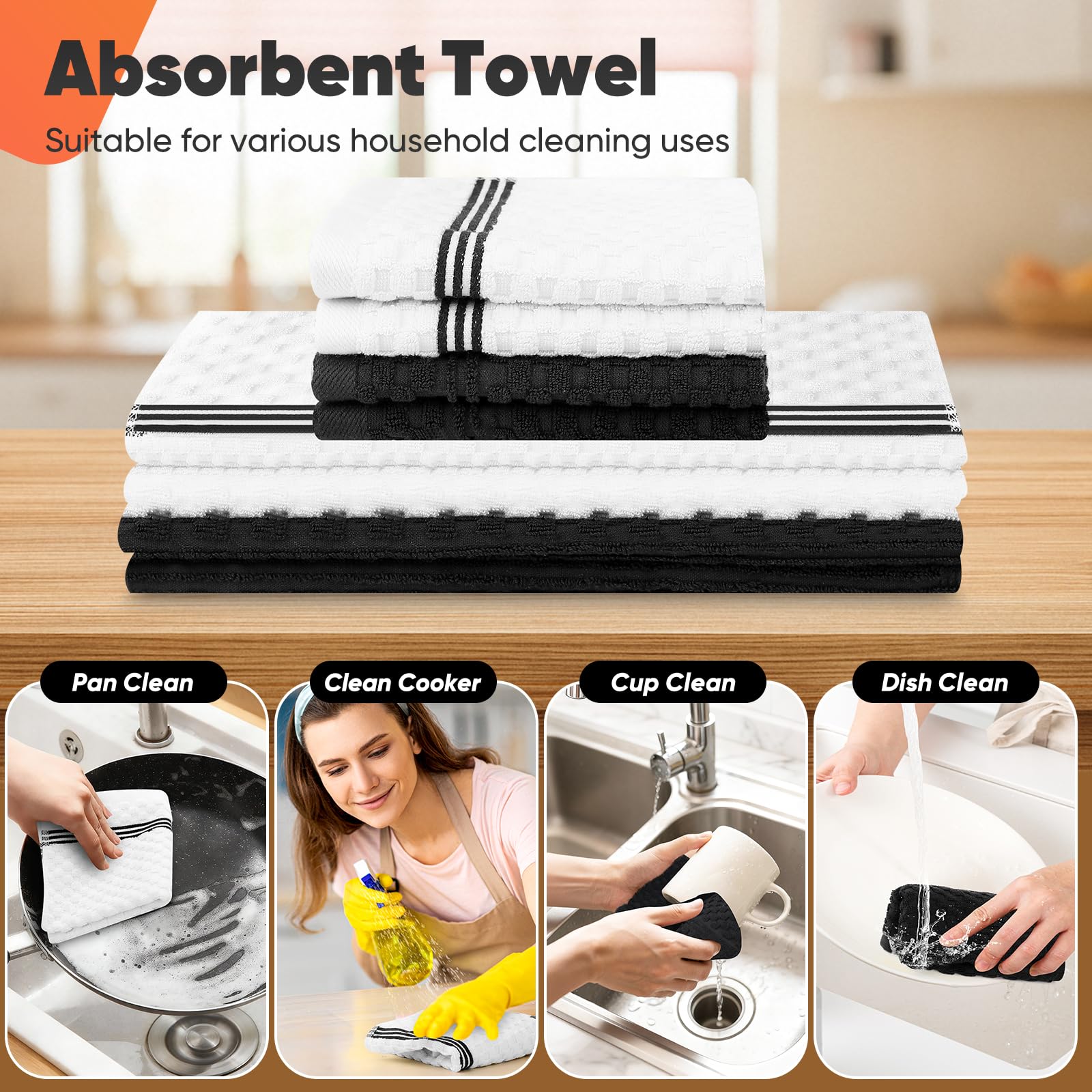 KacNacPro dish cloths 12x12 dry dishes efficiently and resist odor.