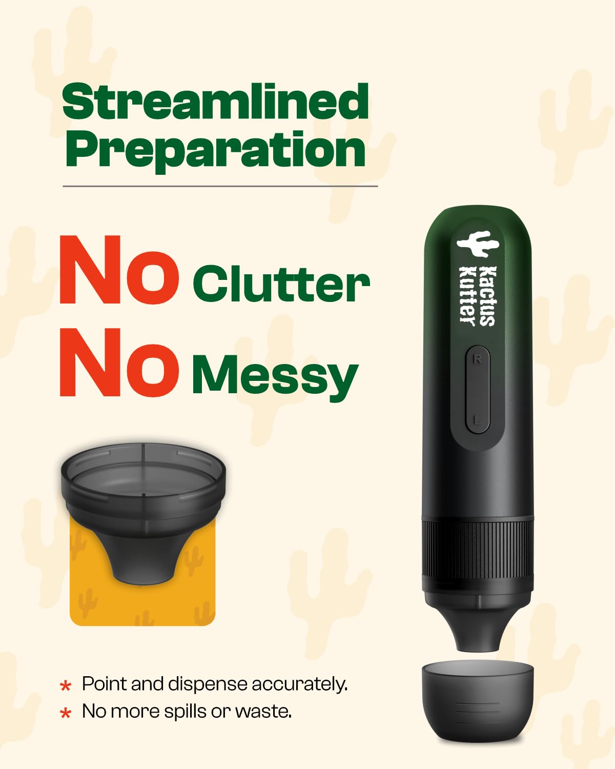 KACTUSKUTTER K1 with dual-direction grinding for even texture.