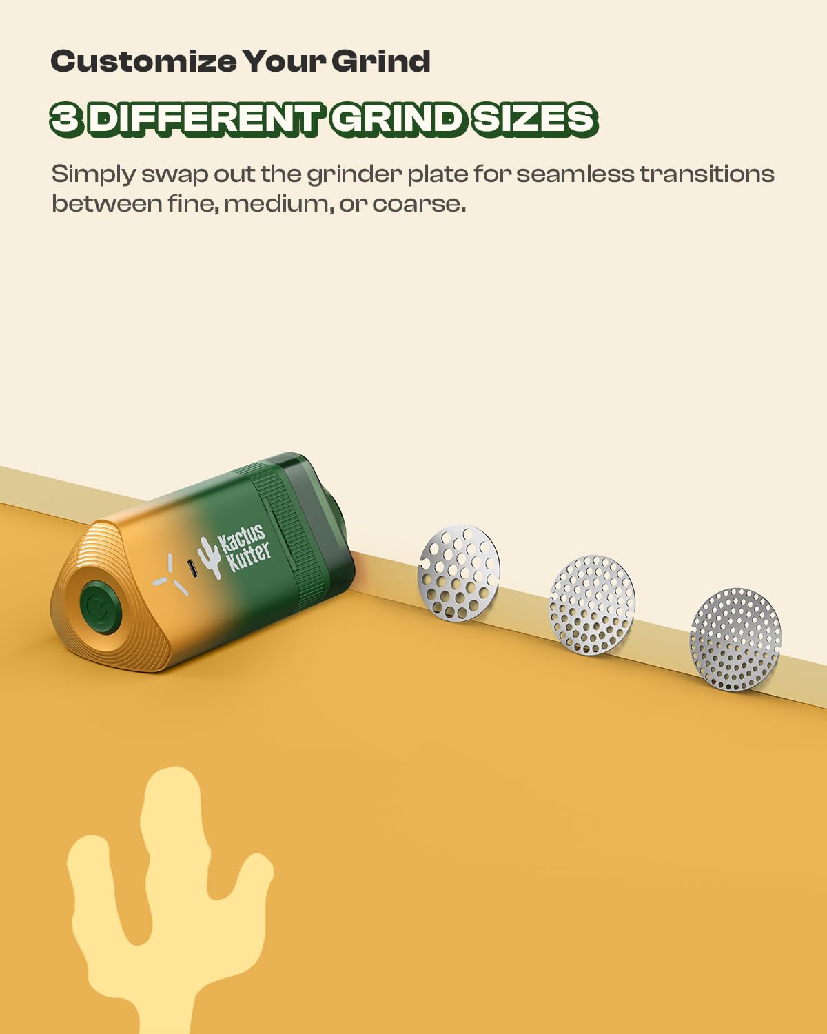 KACTUSKUTTER K2 Pro battery-powered convenience enables cordless spice grinding anywhere.
