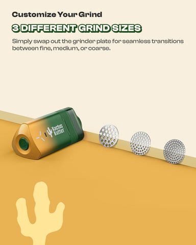 KACTUSKUTTER K2 Pro battery-powered convenience enables cordless spice grinding anywhere.