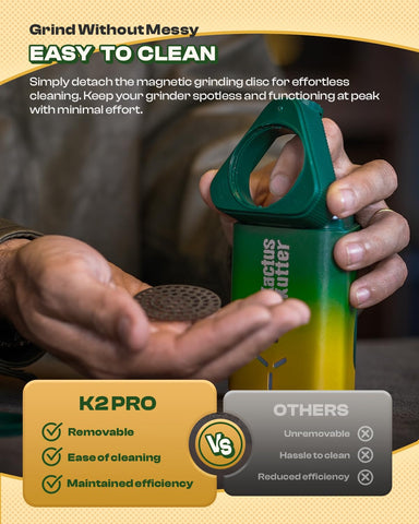 KACTUSKUTTER K2 Pro magnetic-disc detaches for quick, easy cleaning after use.