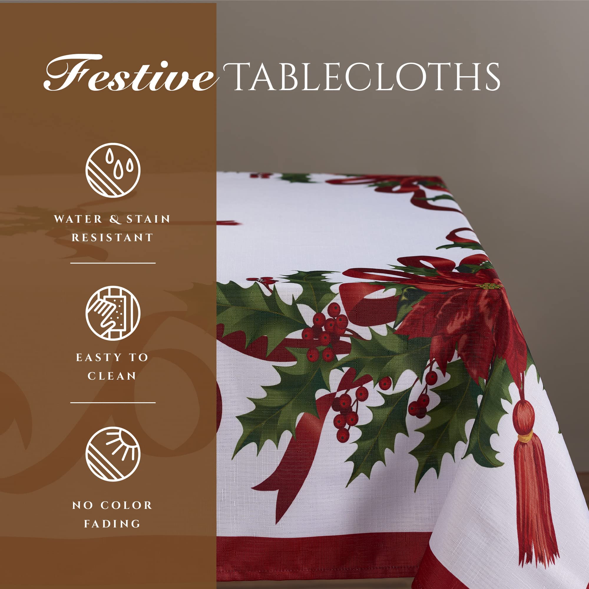 Kadut holiday tablecloth suitable for machine wash and quick drying