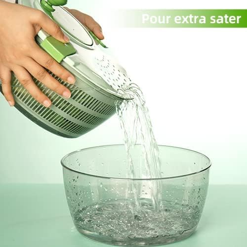 KAEASOUS salad spinner 4.2L built-in pour spout assists quick draining