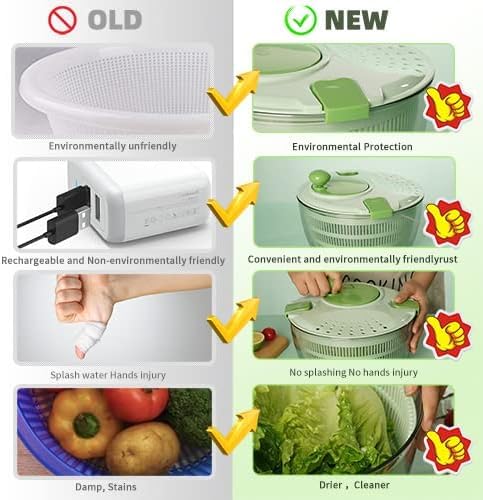 KAEASOUS salad spinner 4.2L ergonomic handle for comfortable turning