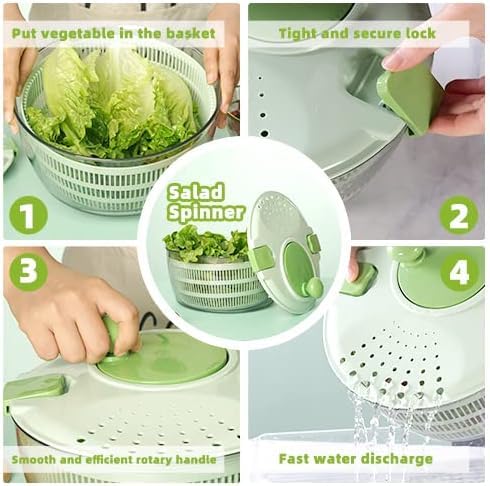 KAEASOUS salad spinner 4.2L large capacity saves time during batch prep