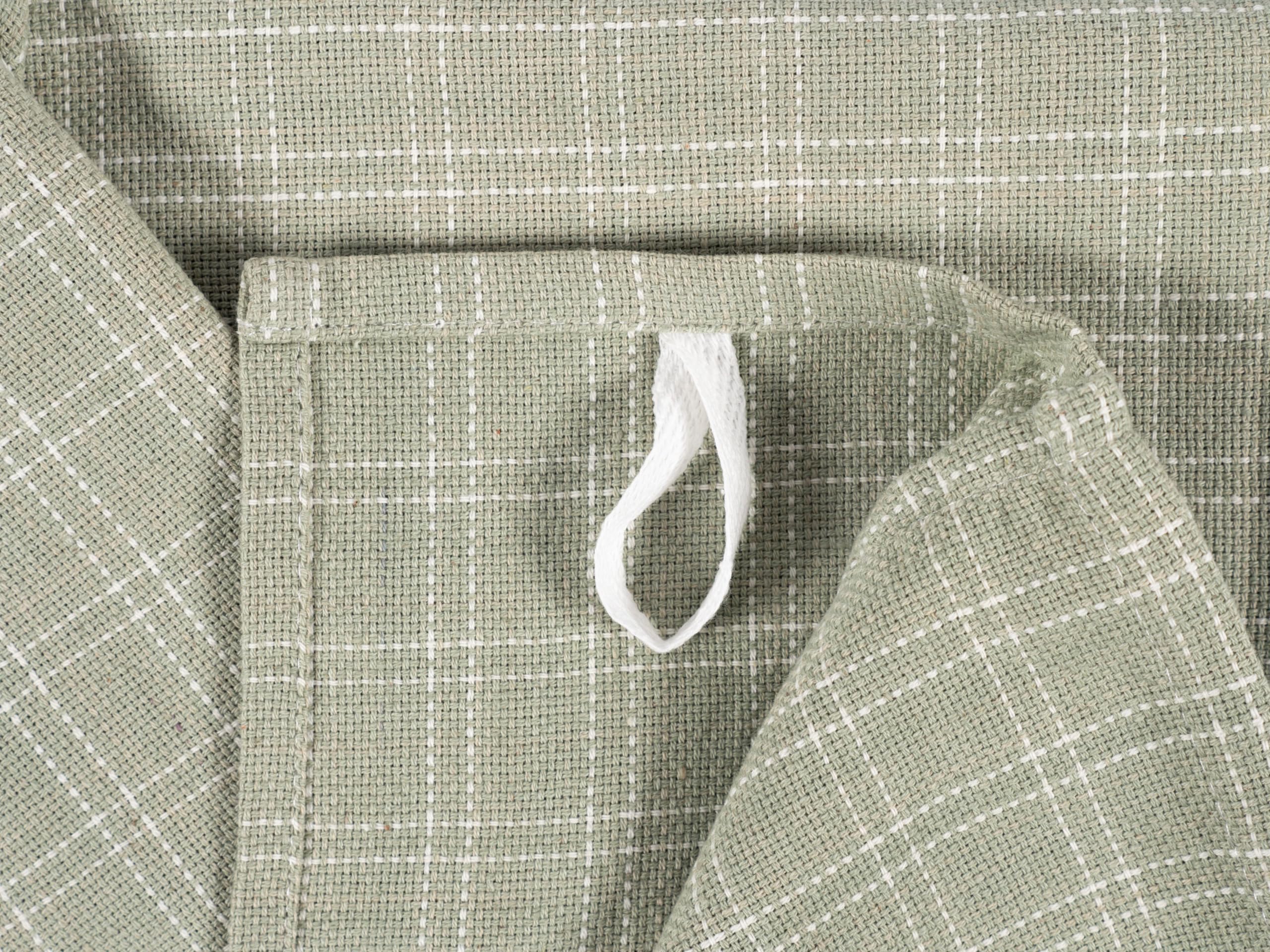 KAF Home Assorted Sage towels close-up, durable 100% cotton with fast-drying performance.