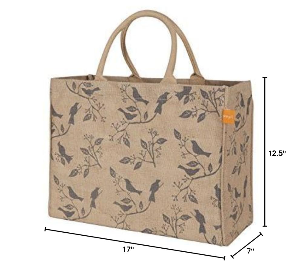 KAF Home jute market bag generous size, perfect for beach days and picnics.