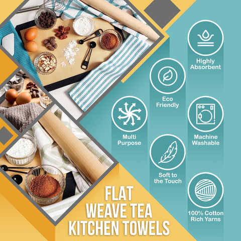 KAF Home faded denim towels brighten a busy counter area.