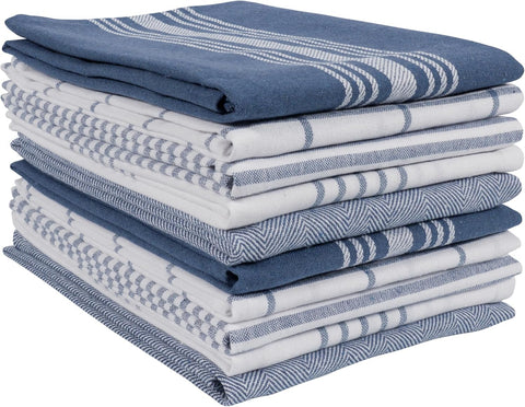 KAF Home Soho towels in blue-gray on counter showcasing absorbent fibers
