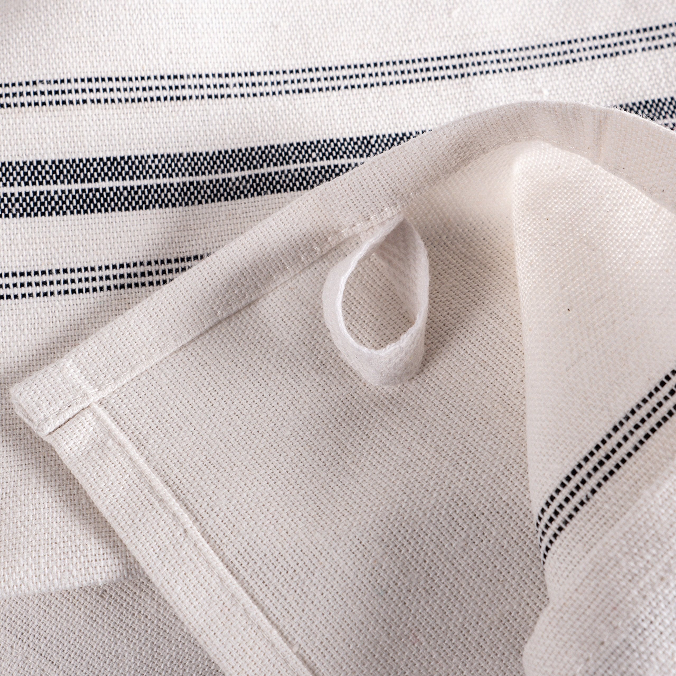KAF Home charcoal-striped towel on countertop ready for everyday wipe-ups.