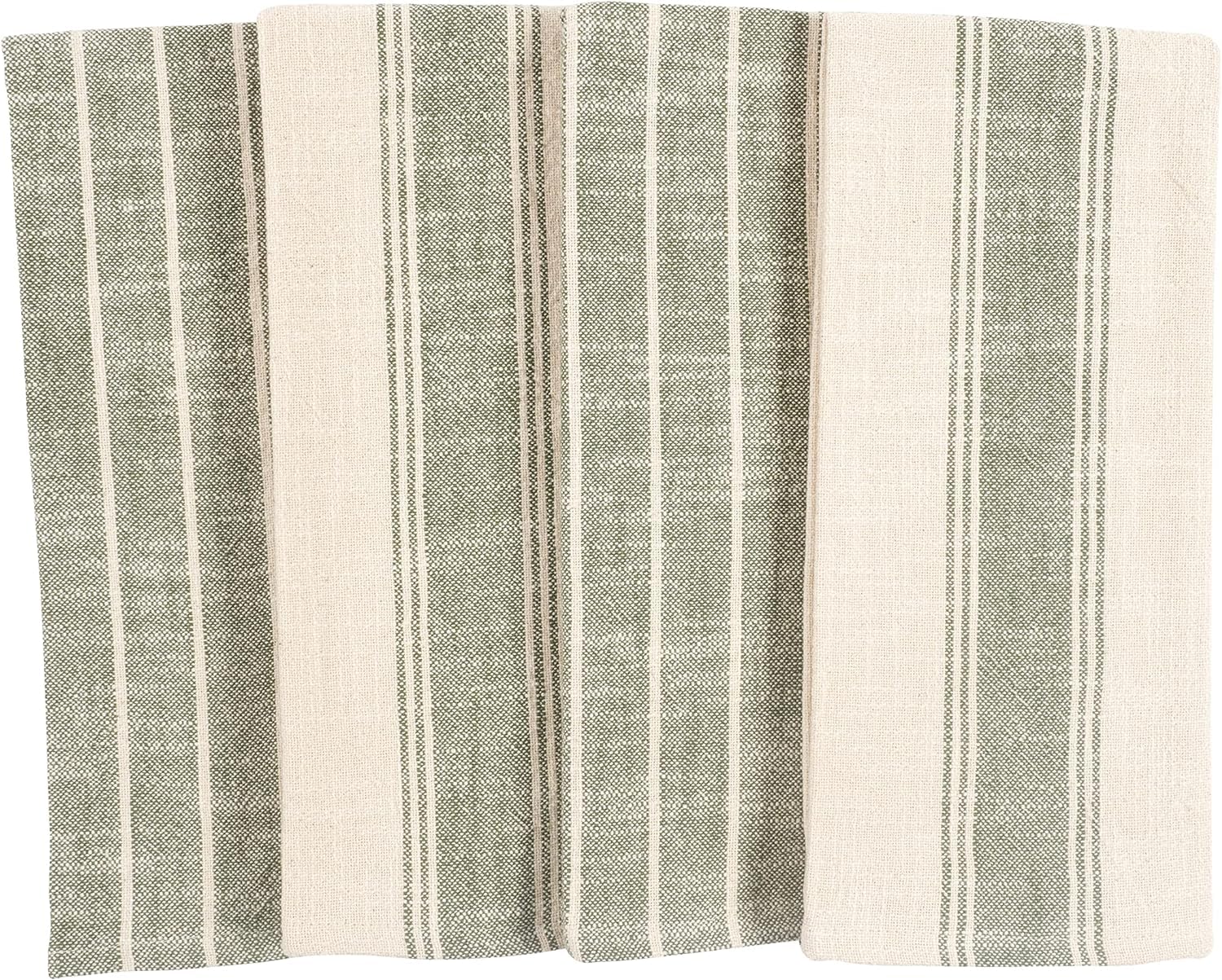 KAF Home olive slubbed kitchen towel on hook, easy hanging and quick access.