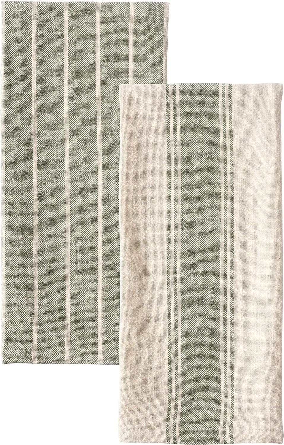 KAF Home olive slubbed kitchen towel soft weave for cozy kitchen feel.