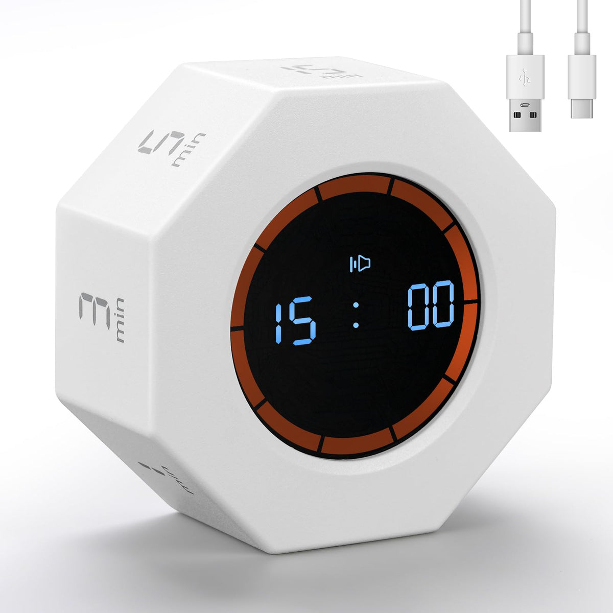 Kaflin rechargeable Pomodoro Timer with 8-angle screen for focused study.