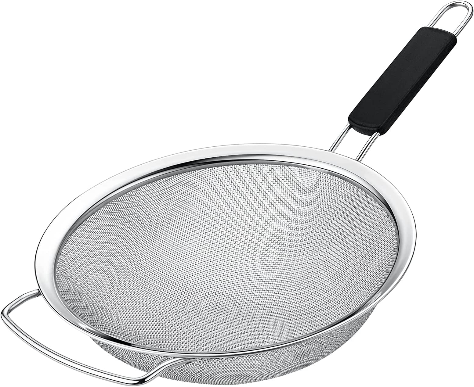 KAFOOR 10-inch fine mesh strainer with heat-resistant handle for easy, safe straining