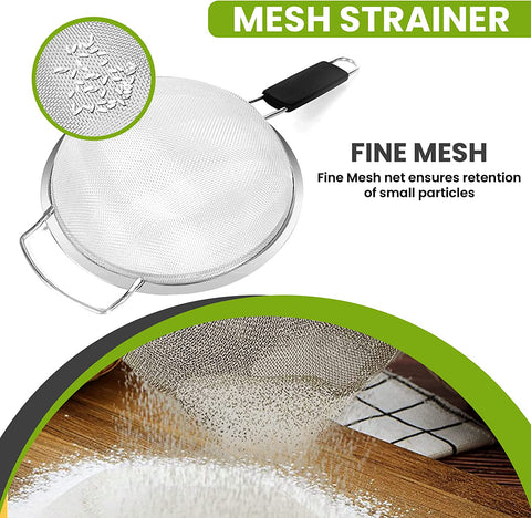 KAFOOR durable 10-inch strainer for versatile kitchen use and storage