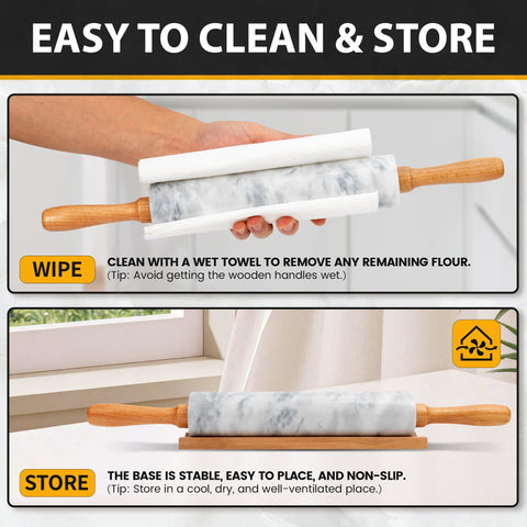 KAFOOR marble rolling pin cookie dough glides through dough evenly.