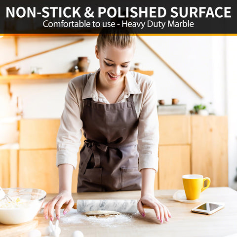 KAFOOR marble rolling pin pie crust results with steady pressure.