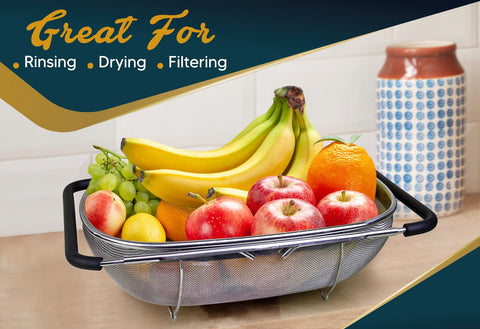 KAFOOR sturdy stainless steel frame maintains shape during heavy use.