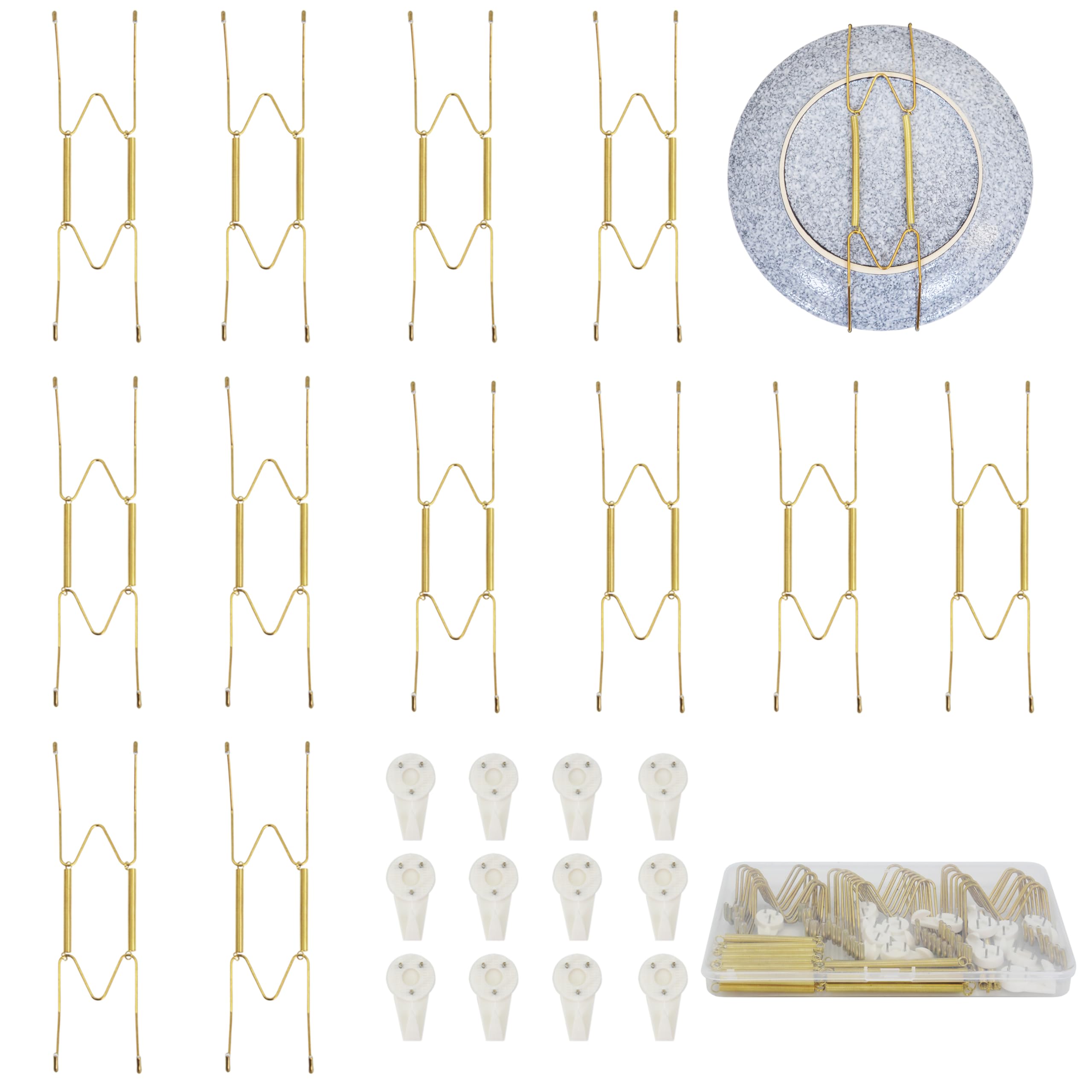 KAHIT 8-inch plate hangers on wall display for an elegant collection.