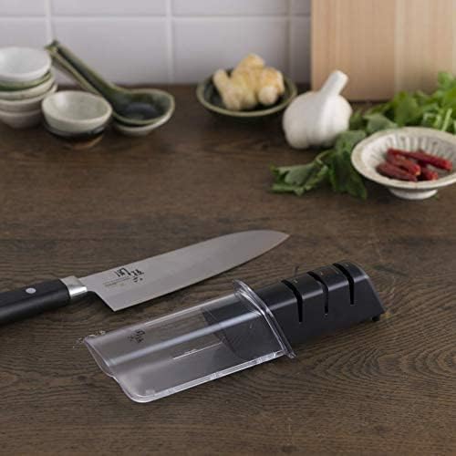 Kai Seki Magoroku inside view showing diamond and ceramic whetstones for precise sharpening
