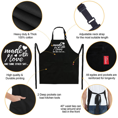 Kaidouma Funny Apron for Women adjustable neck strap for a comfortable fit