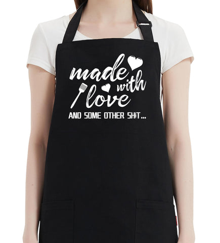 Kaidouma Funny Apron for Women front view offering full coverage while cooking