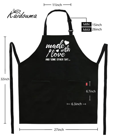 Kaidouma Funny Apron for Women two pockets ideal for tools and recipes