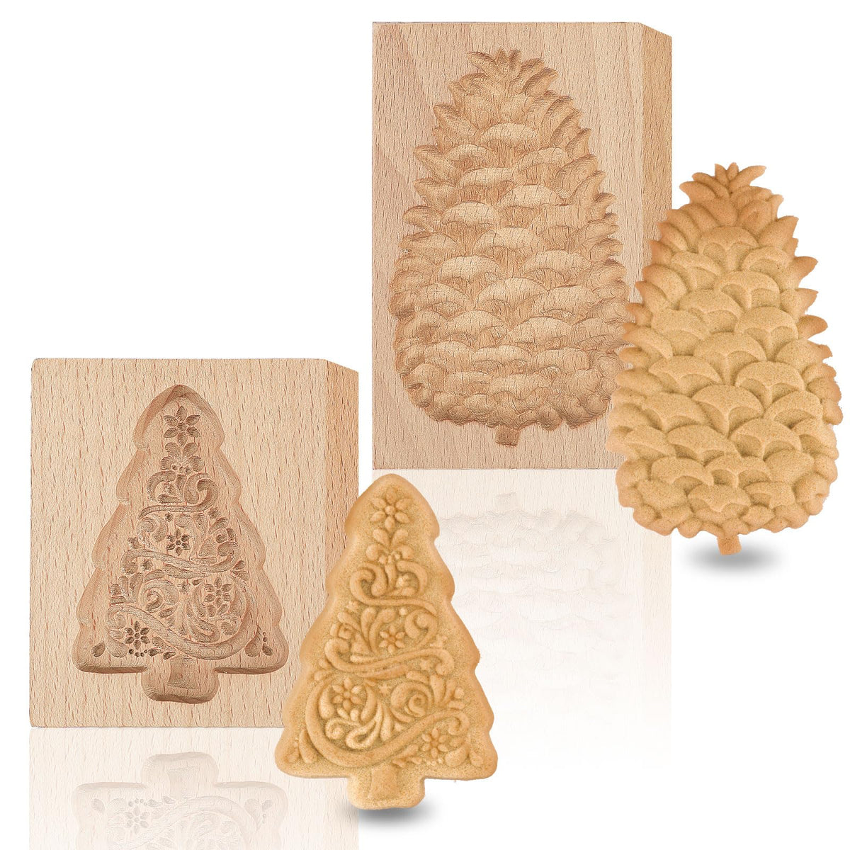 Kaiolbly pinecone cookie mold 3D for detailed holiday cookies with easy release