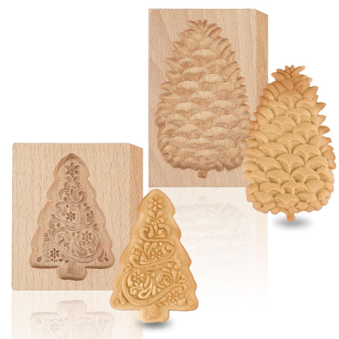 Kaiolbly pinecone cookie mold 3D for detailed holiday cookies with easy release