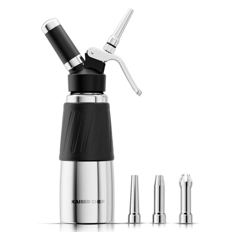 Kaiser Chef whipped cream dispenser with 500ml bottle for silky toppings and reliable whip