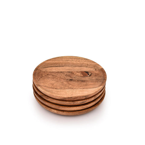 Kaizen Casa acacia wood plate for fruit or salads, adding rustic charm to table decor.