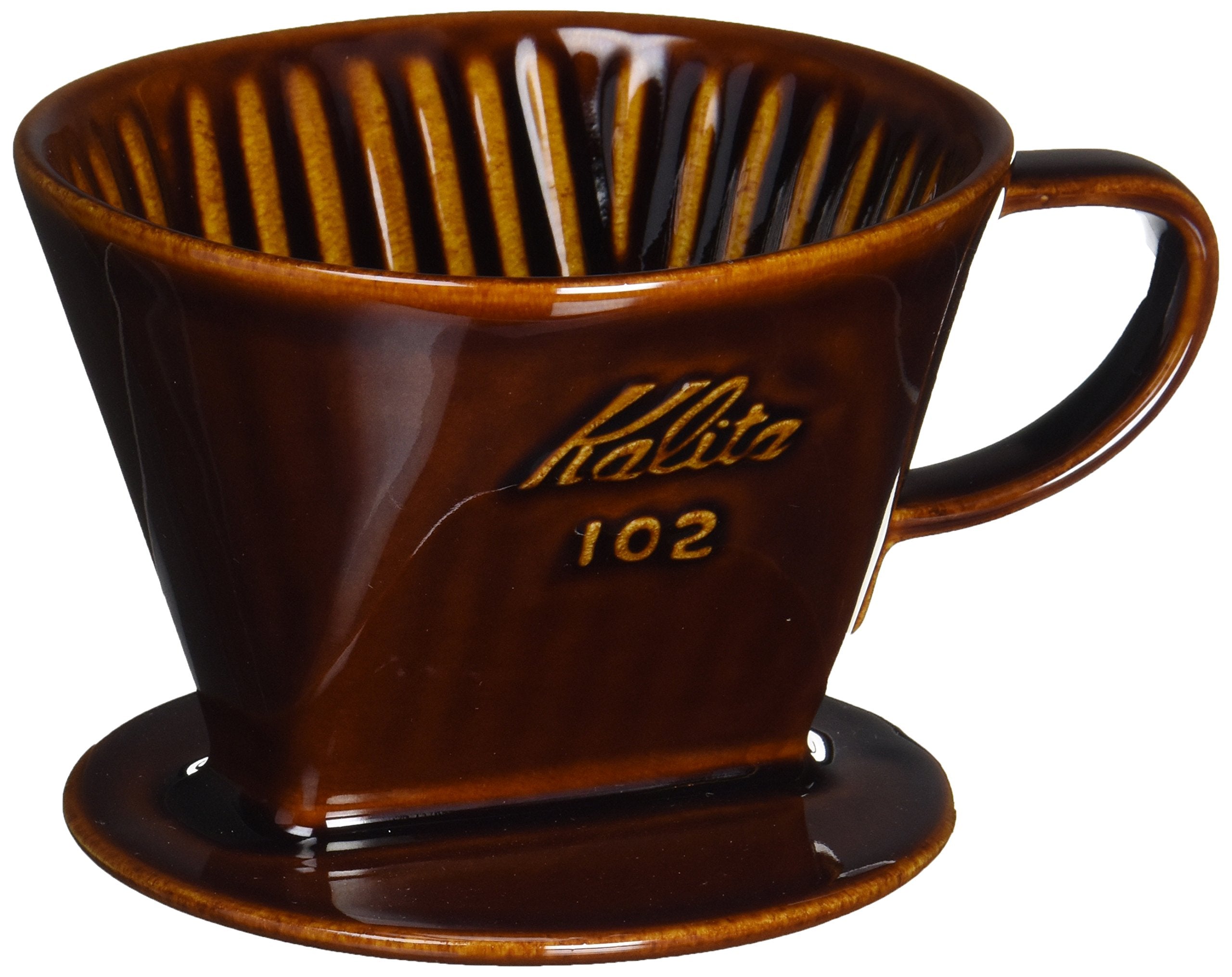 Kalita Style 102 dripper top view in brown, balanced extraction