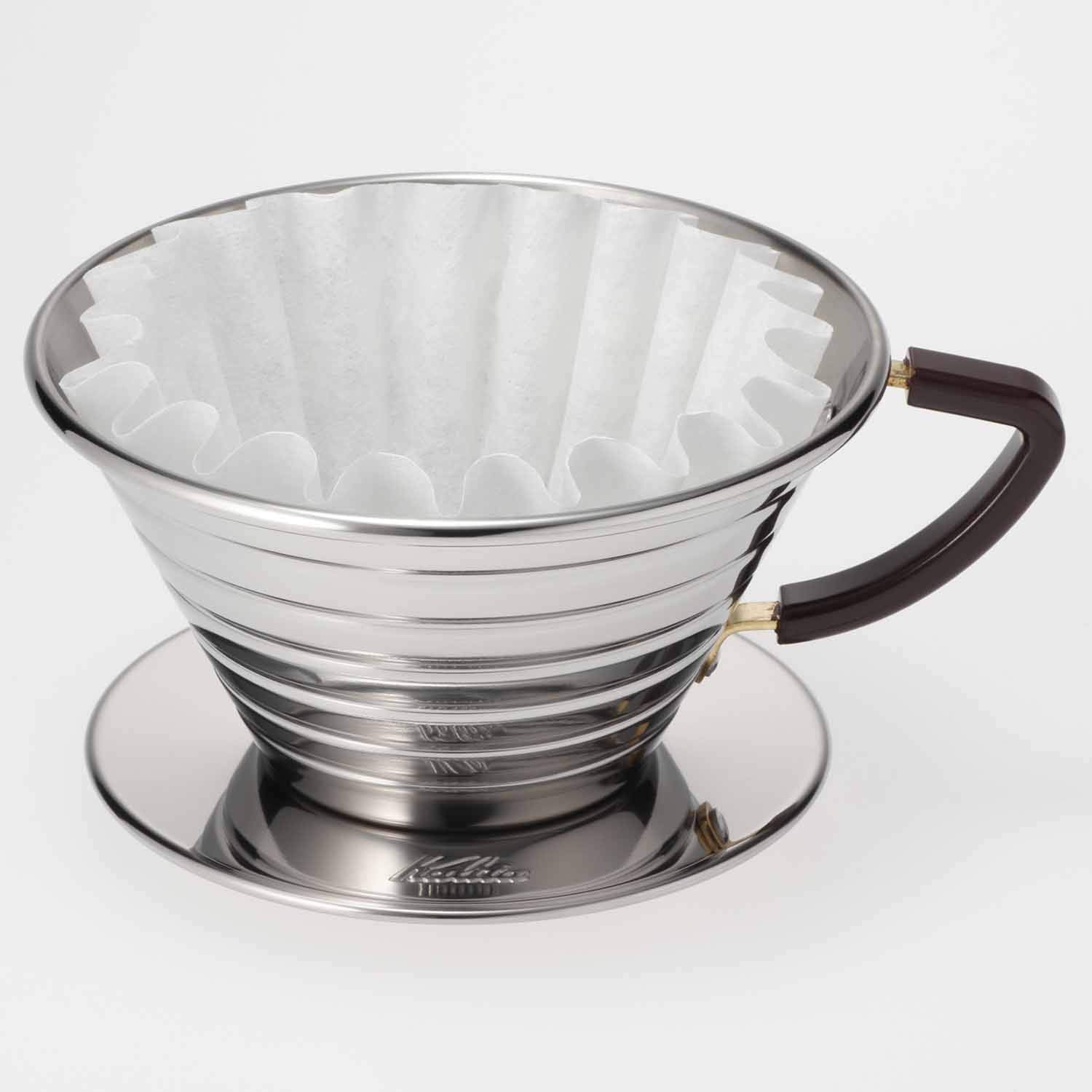 Kalita Wave 185 Dripper in use for pour-over coffee at home, balanced flavor.